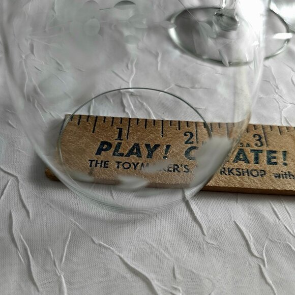 2 Princess House Heritage Champagne Flute 7.7" handblown crystal fluted Etched - Picture 7 of 7